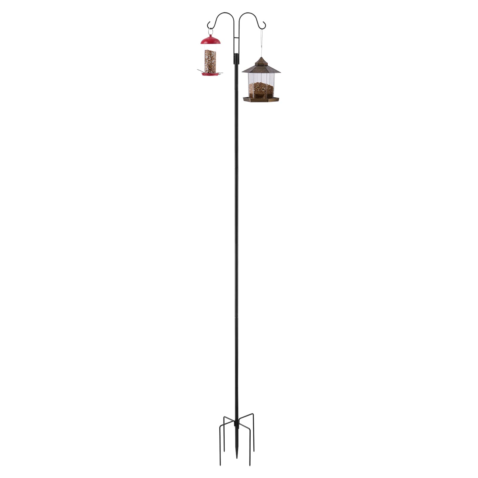 Double Shepherds Hook 8 Pack 92 Inch Heavy Duty Bird Feeder Pole_voghion.com